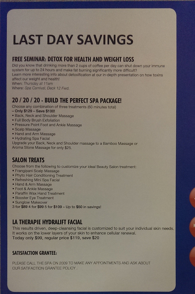 3-night Carnival Inspiration Baja Mexico cruise:  Fun Day at Sea, Chefs Table - September 1-2, 2013