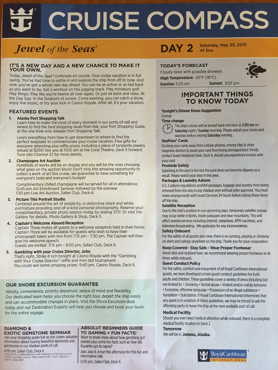 Day 2 and 3 on Jewel of the Seas: Chops Grille, a Juneau glacier helicopter adventure and king crab - May 23-24, 2015