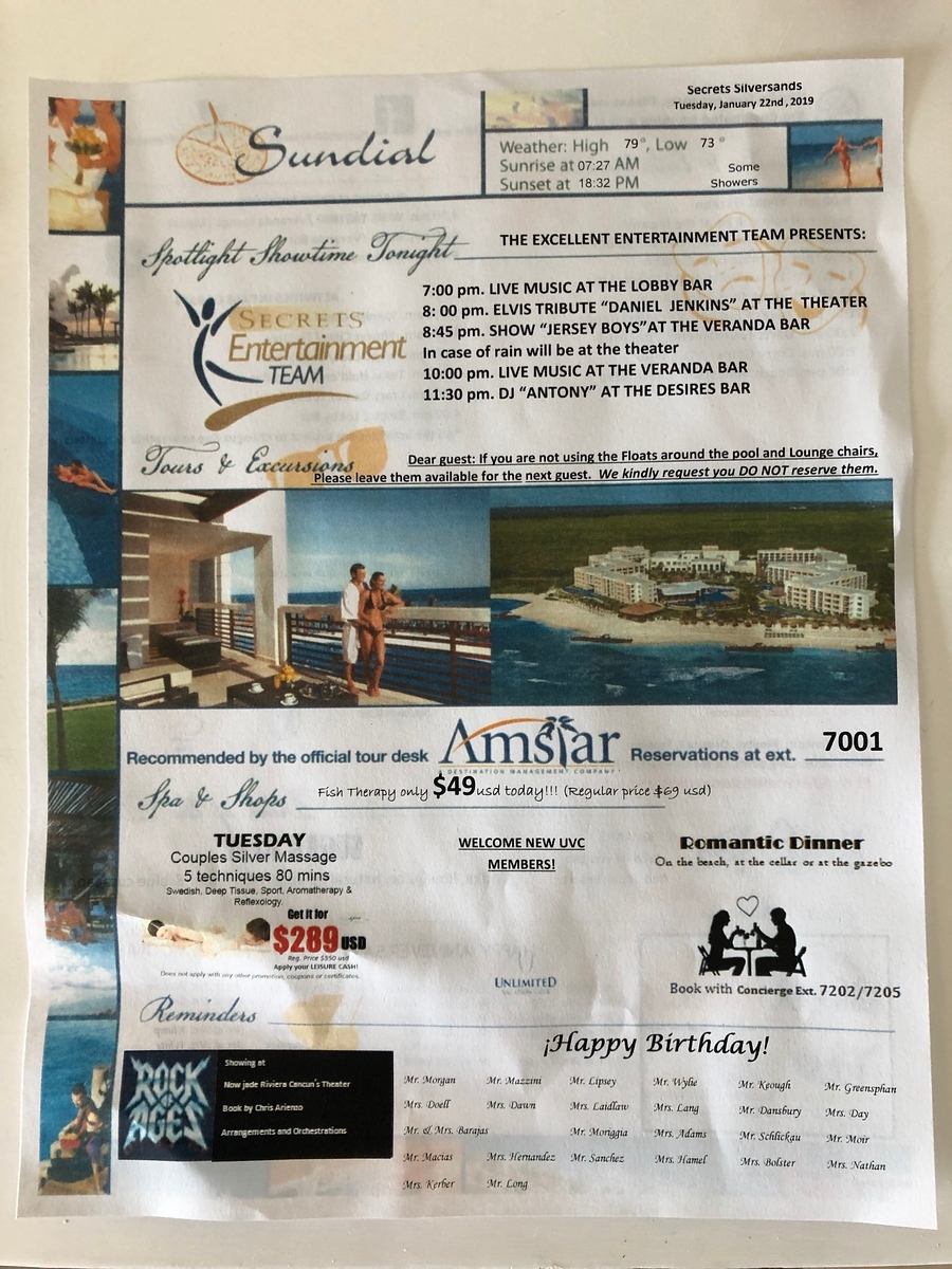 Birthday bash in Cancun: Secrets Silversands, Westin Lagunamar, "Just say no" again - January 22-31, 2019