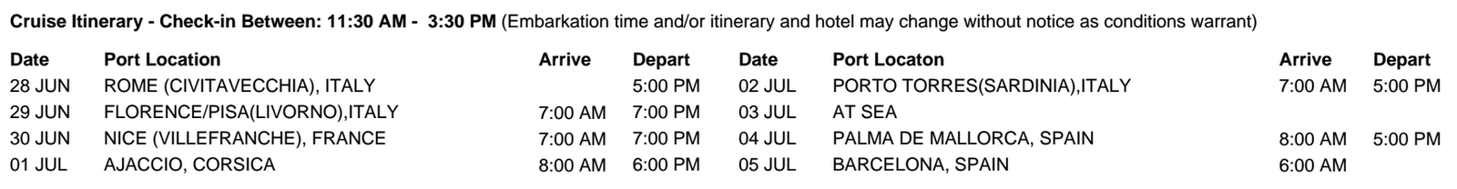 A European adventure:  Preparations for our Mediterranean cruise, arriving in Rome - June 24-25, 2014